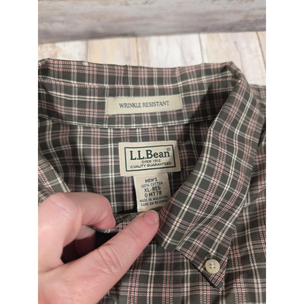 1- L.L. Bean Mens XXL Tall & 1-XL Wrinkle Resistant Traditional Fit Plaid Shirts - Picture 10 of 16